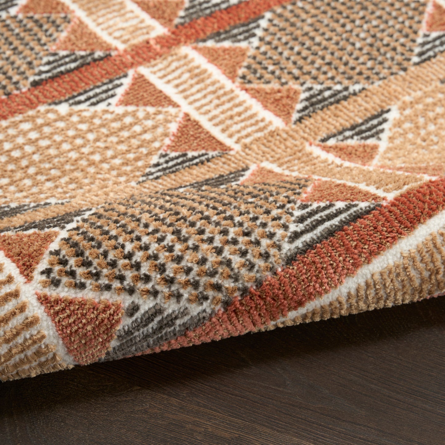 Nourison Home Nordic  Rust Multicolor  Contemporary