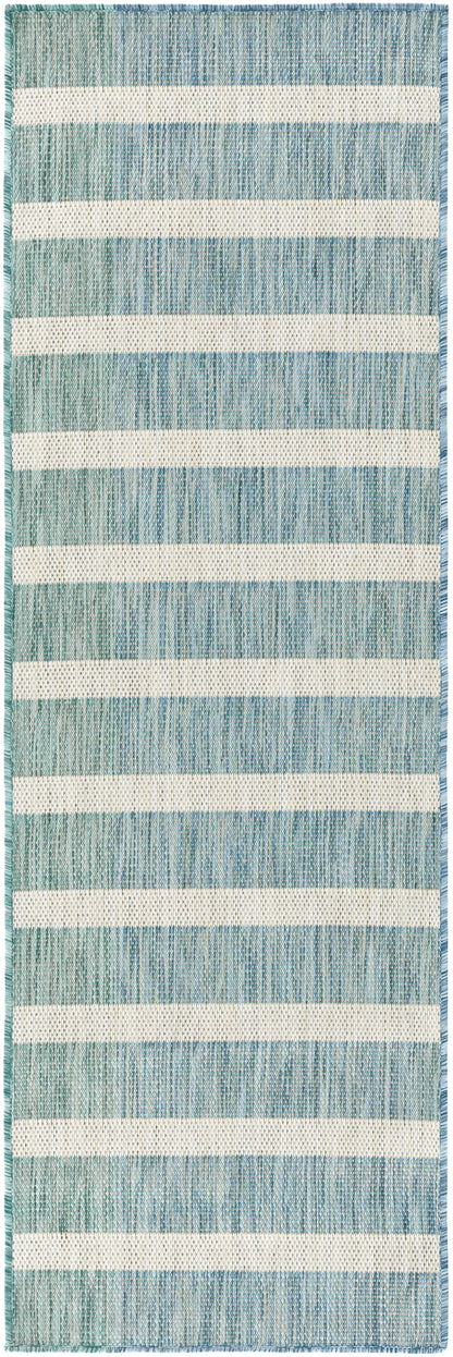 Nourison Home Positano POS03 Aqua Ivory Contemporary Power-loomed Rug
