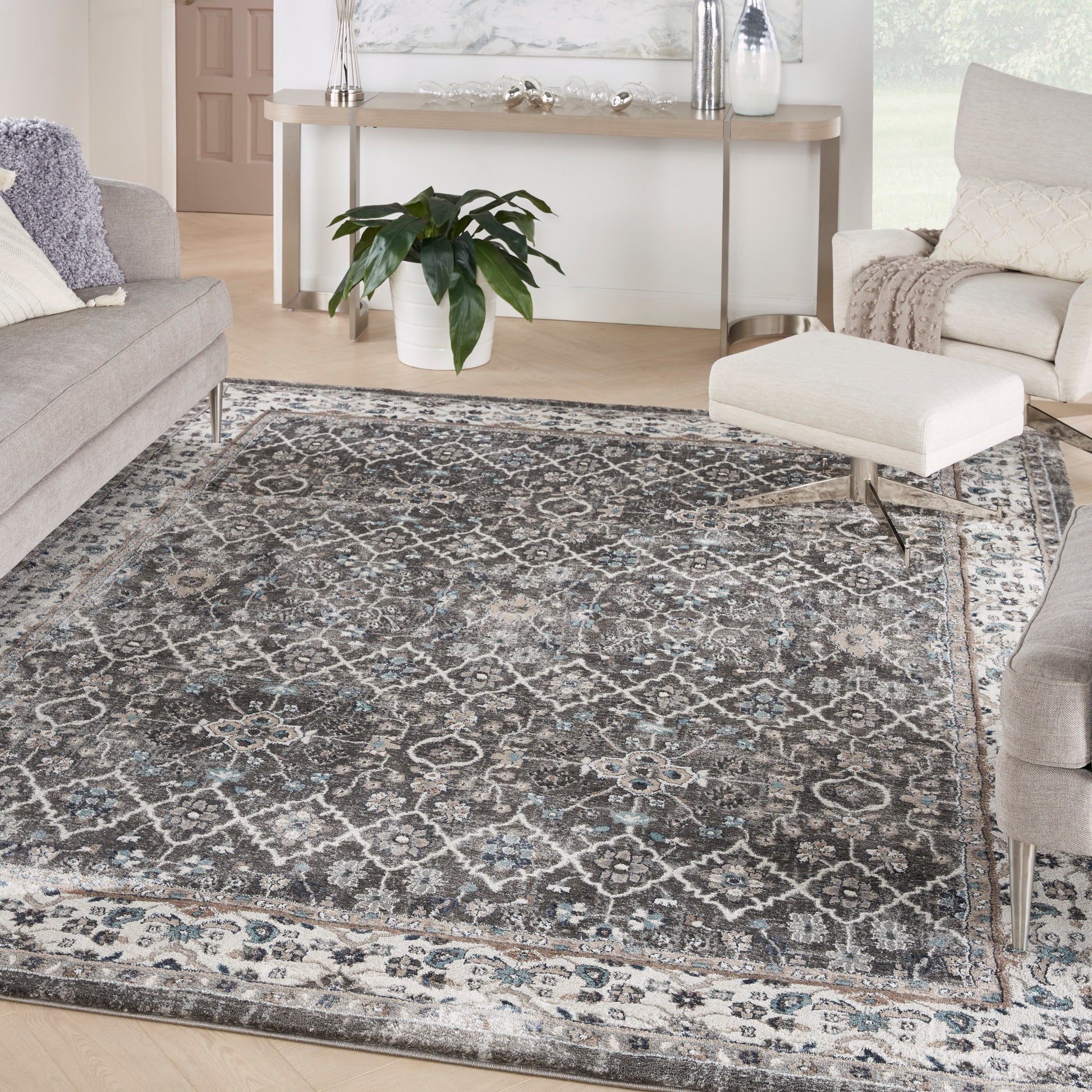 Nourison Home American Manor  Grey Ivory  Traditional