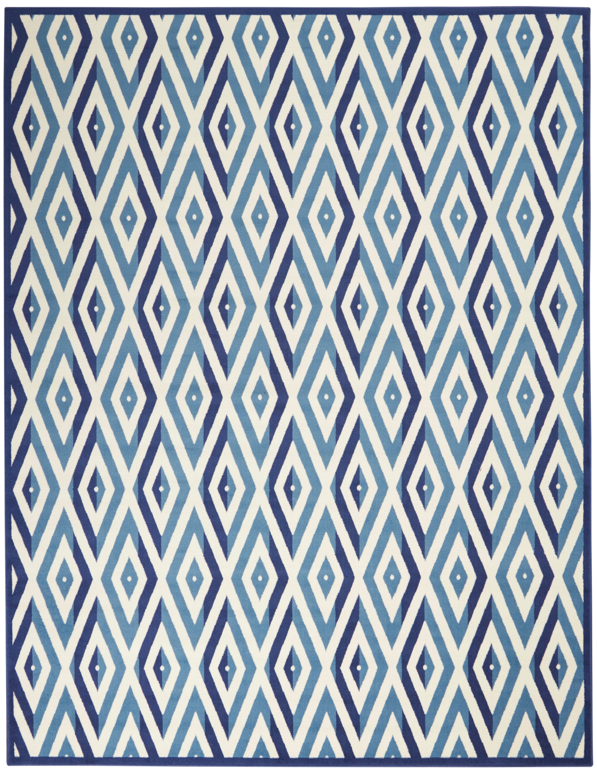 Nourison Home Grafix  White Blue  Contemporary