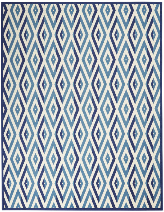 Nourison Home Grafix  White Blue  Contemporary