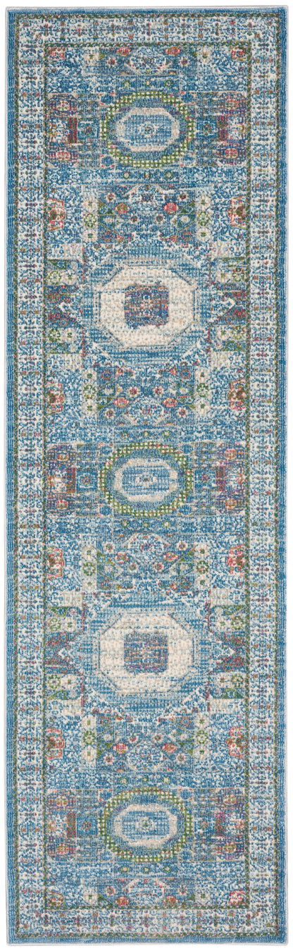 Nourison Home Ankara Global ANR17 Ivory Light Blue Transitional Power-loomed Rug