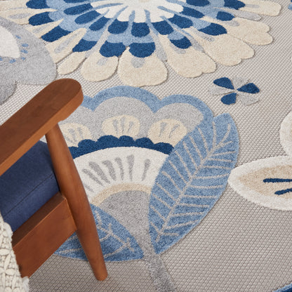 Nourison Home Aloha  Blue Grey  Contemporary