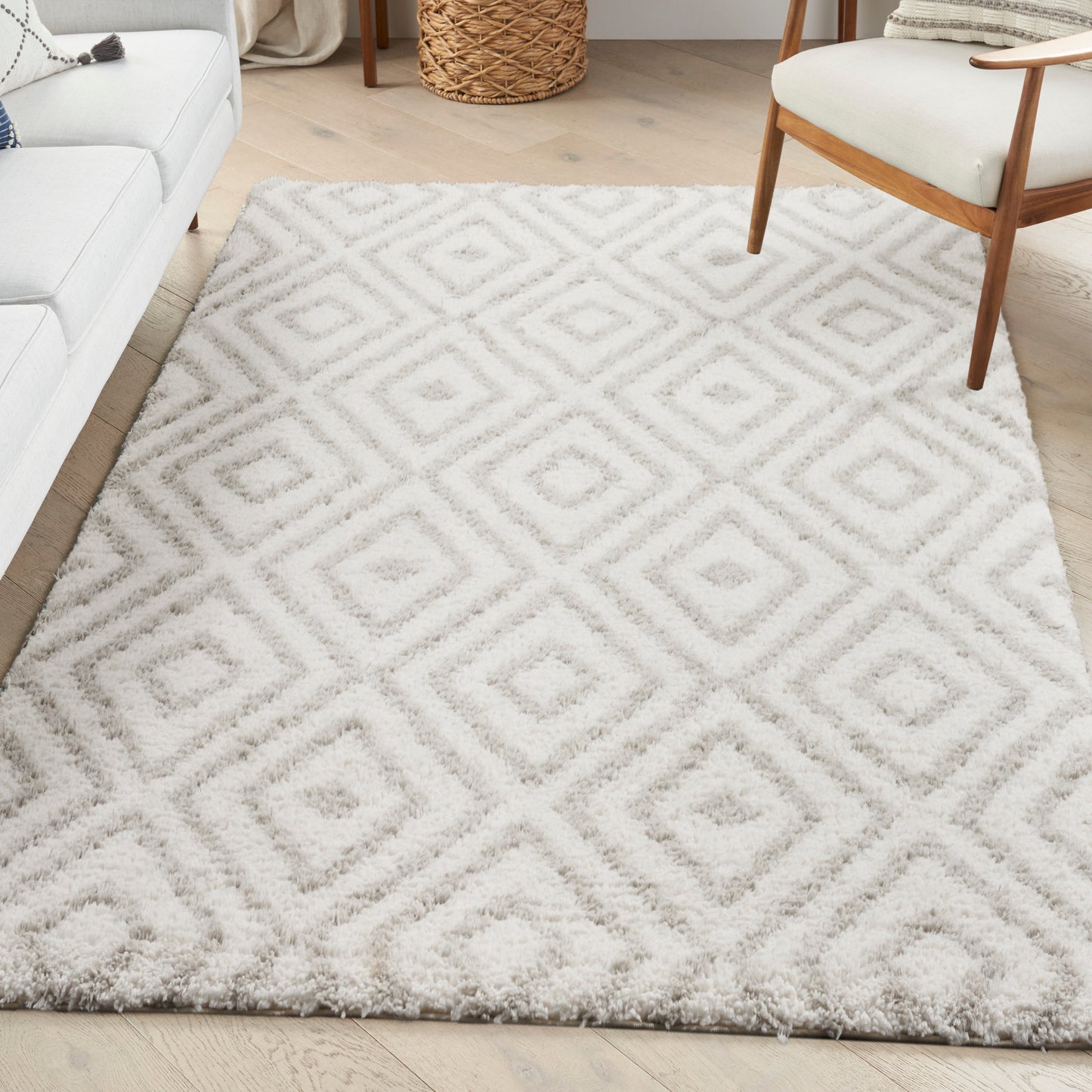 Nourison Home Modern Shag  Ivory Silver  Contemporary