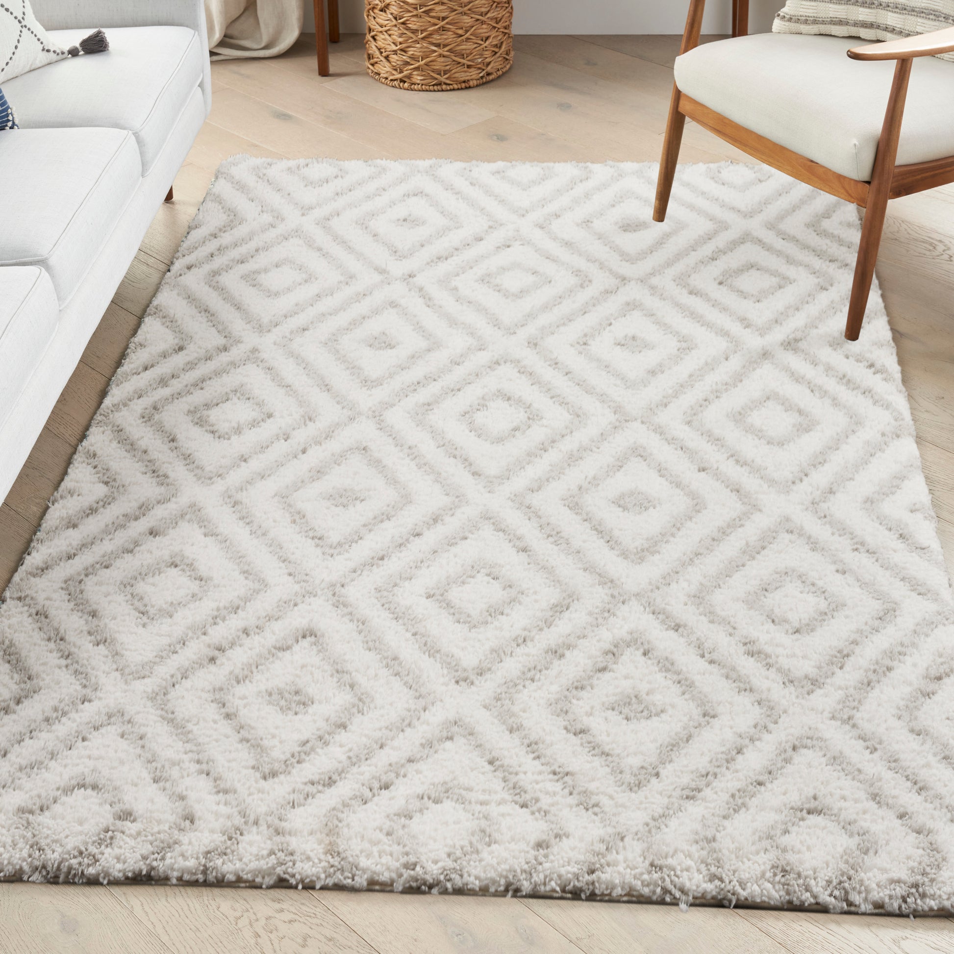 Nourison Home Modern Shag  Ivory Silver  Contemporary