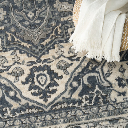 Nourison Home Quarry  Navy Ivory  Traditional