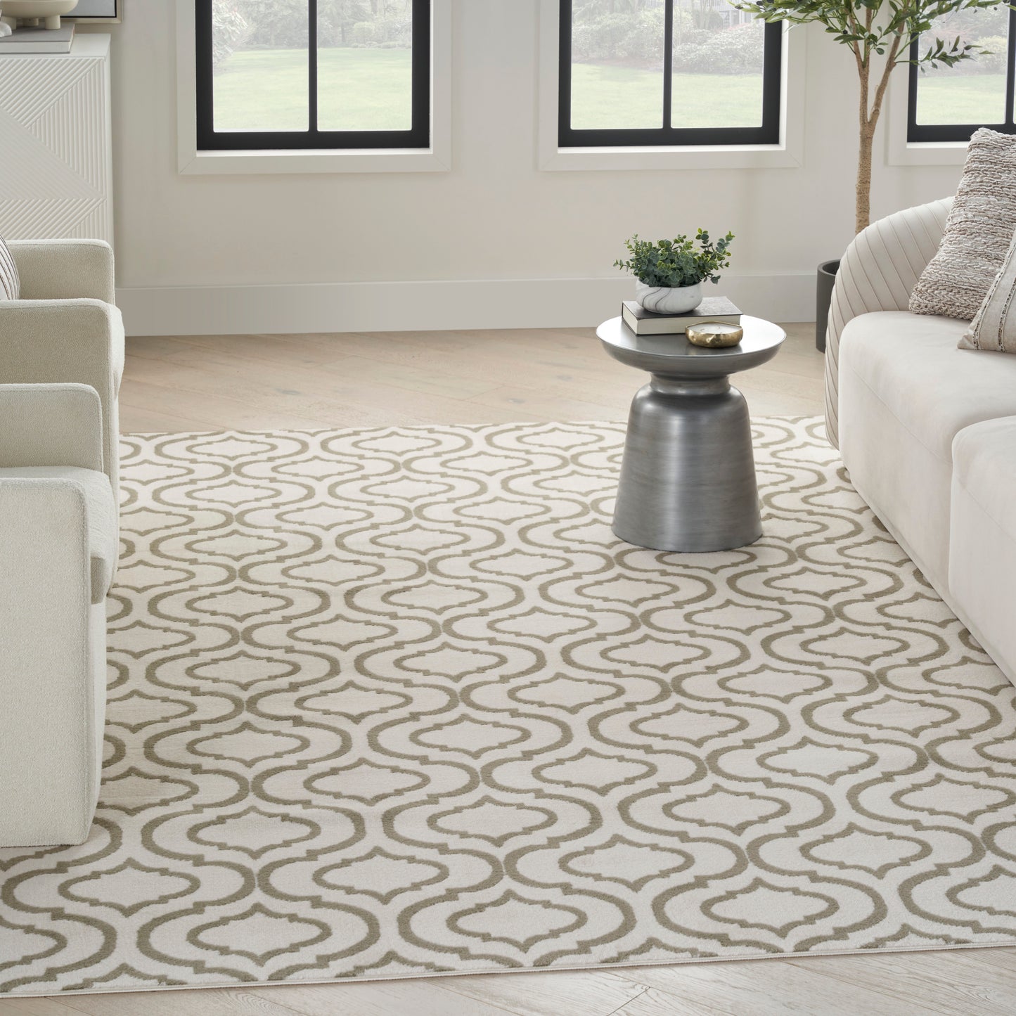Nourison Home Jubilant  Ivory Green  Transitional