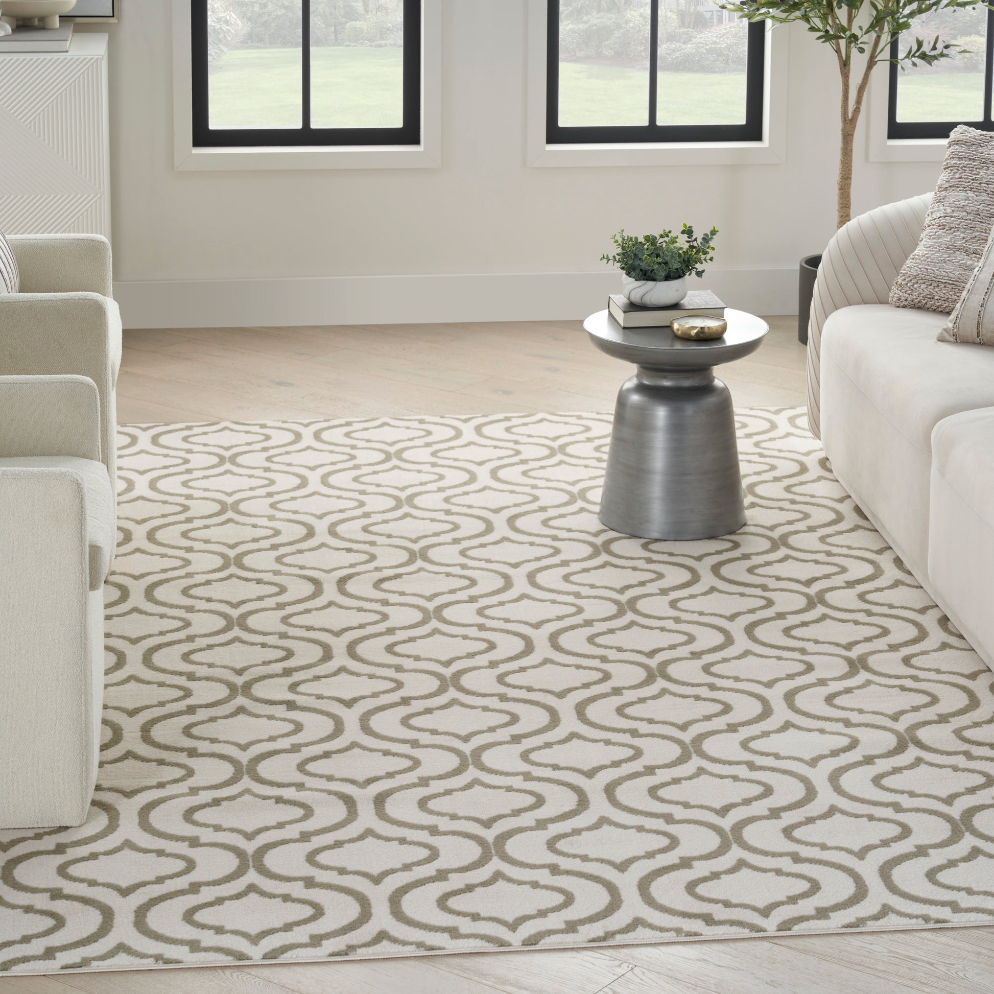 Nourison Home Jubilant  Ivory Green  Transitional