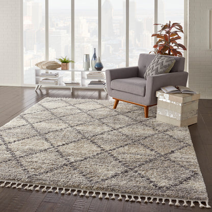 Nourison Home Oslo Shag  Ivory Grey  Contemporary