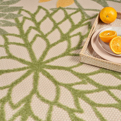 Nourison Home Aloha  Green Multicolor  Contemporary