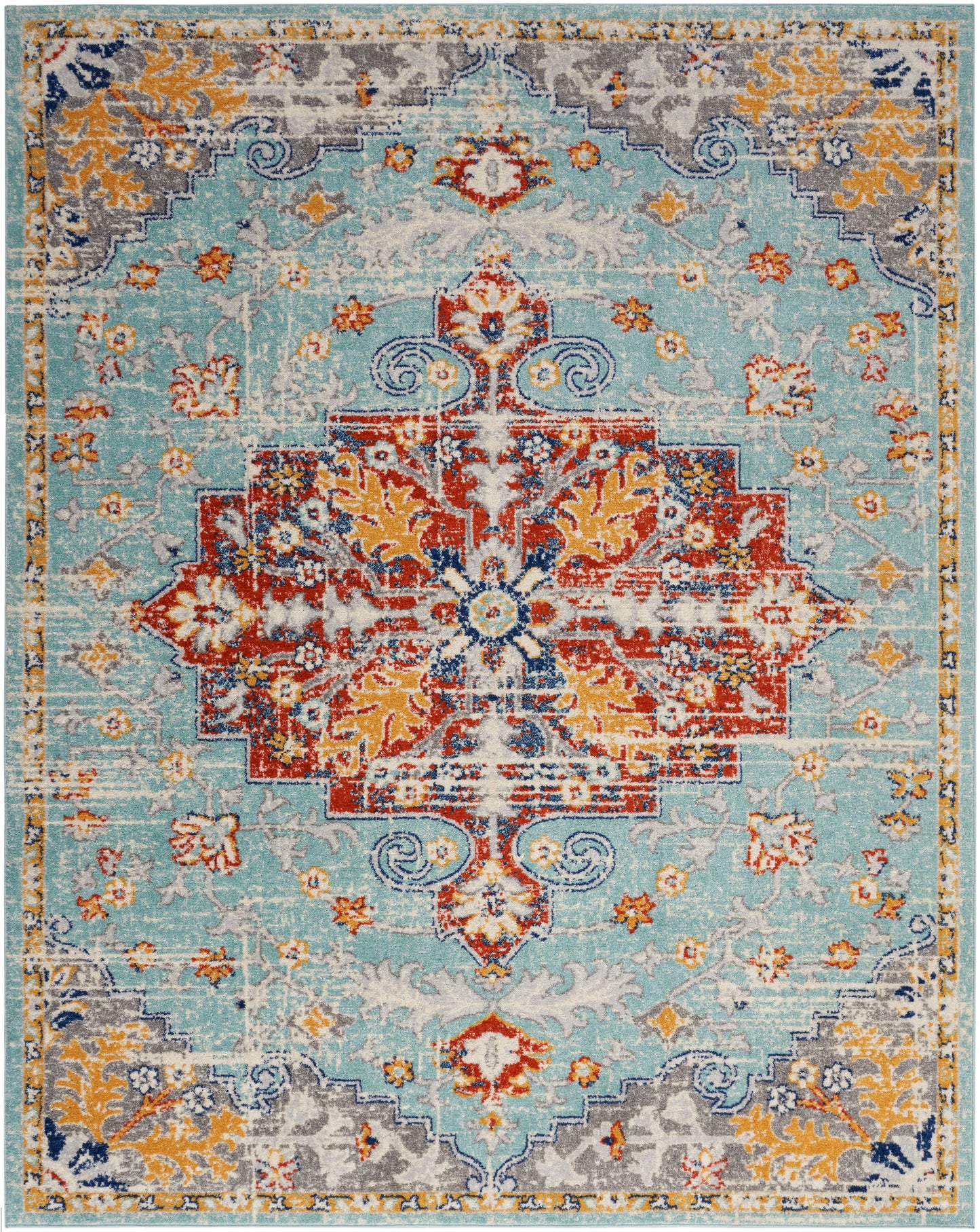 Nourison Home Passion  Aqua Multicolor  Traditional