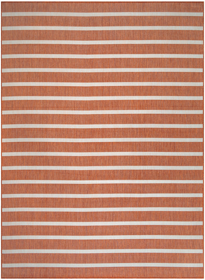 Nourison Home Positano POS03 Terracotta Ivory Contemporary Power-loomed Rug