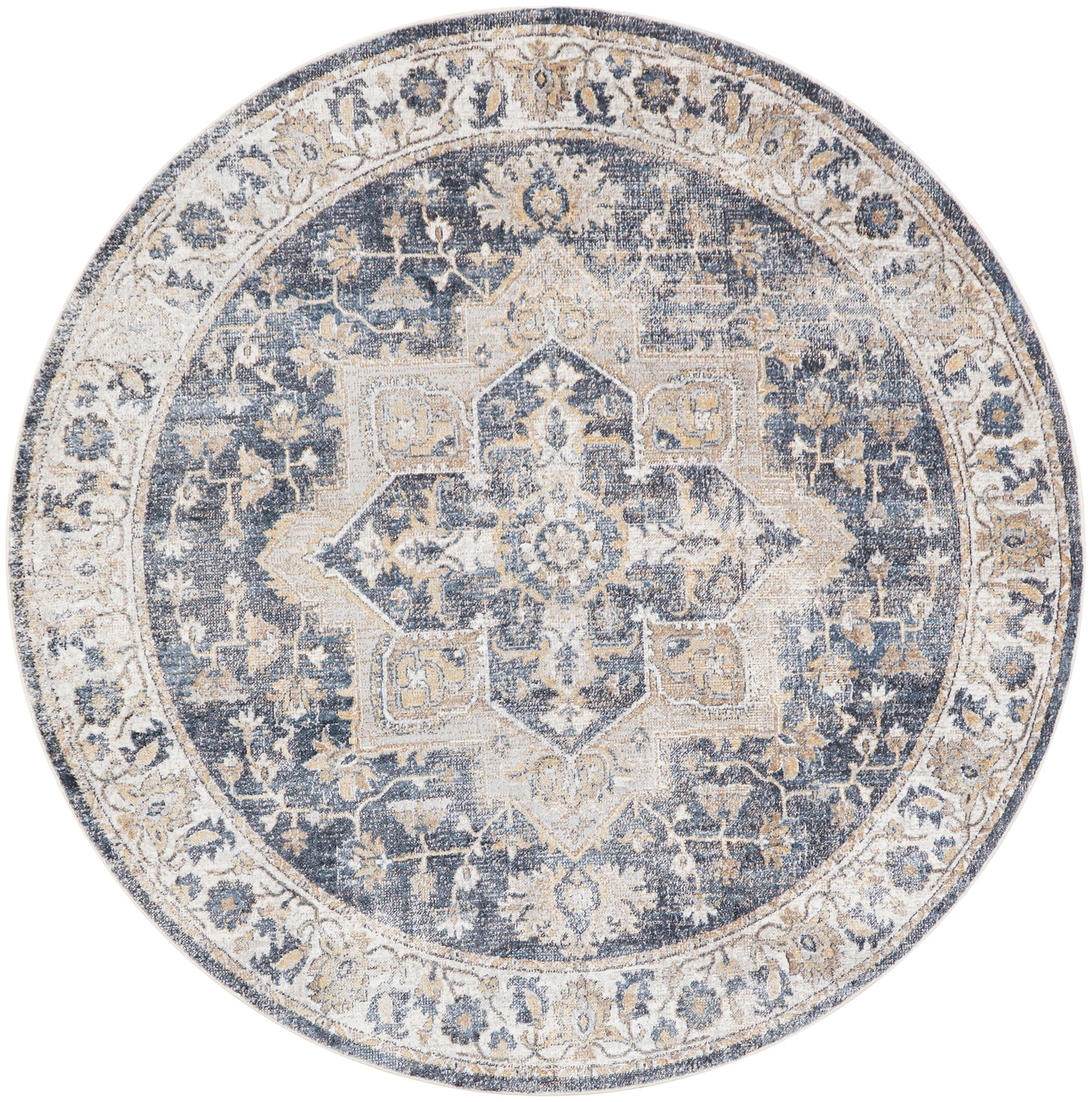 Nourison Home Astra Machine Washable ASW12 Grey Blue Traditional Power-loomed Rug