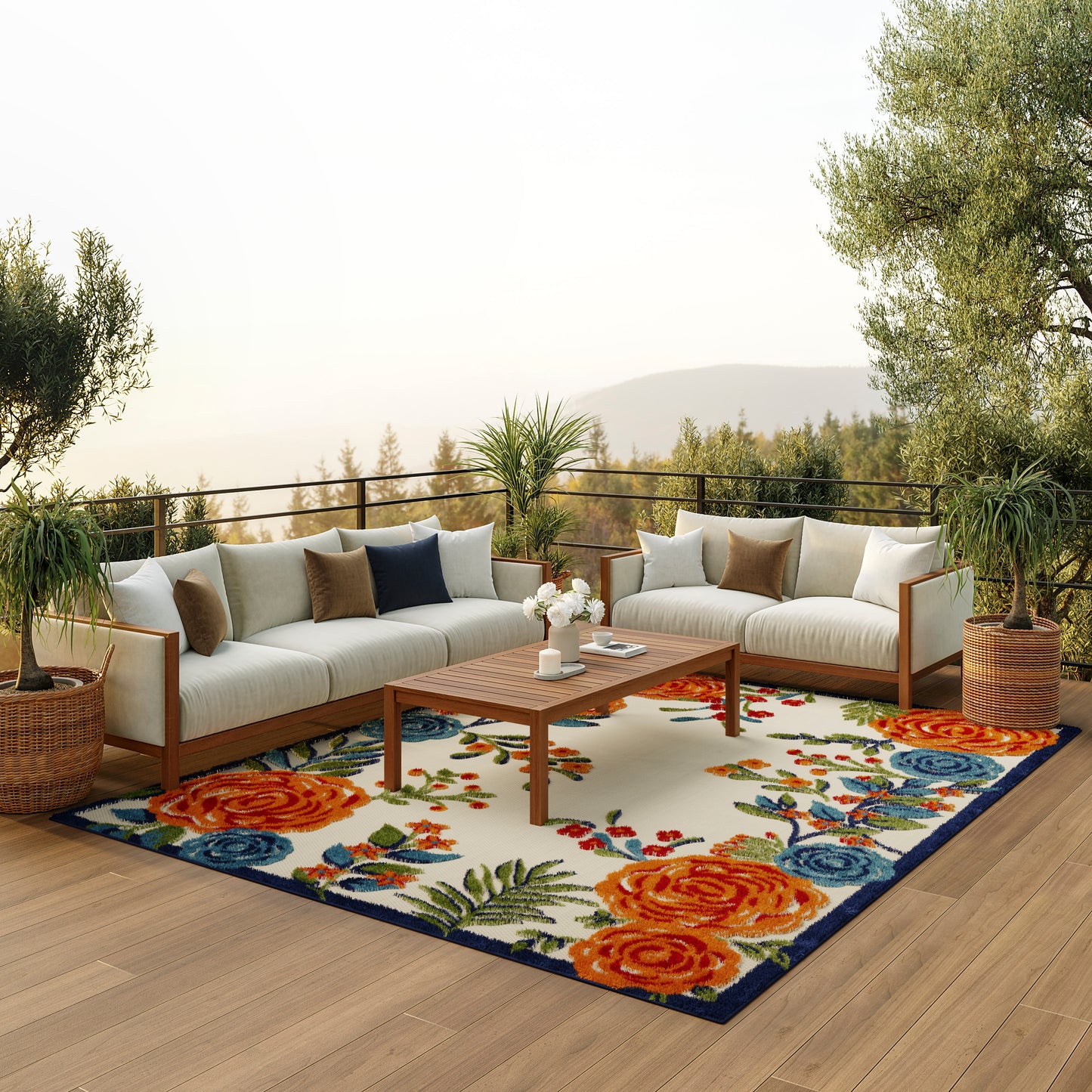 Nourison Home Aloha  Multicolor  Contemporary