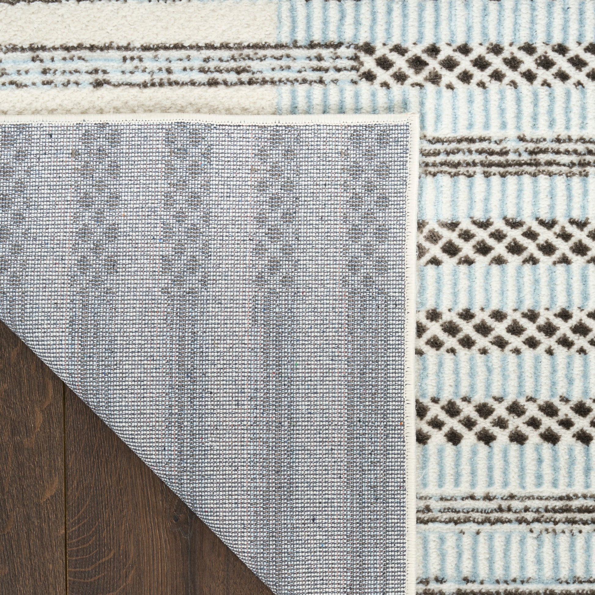 Nourison Home Nordic  Ivory Blue  Contemporary