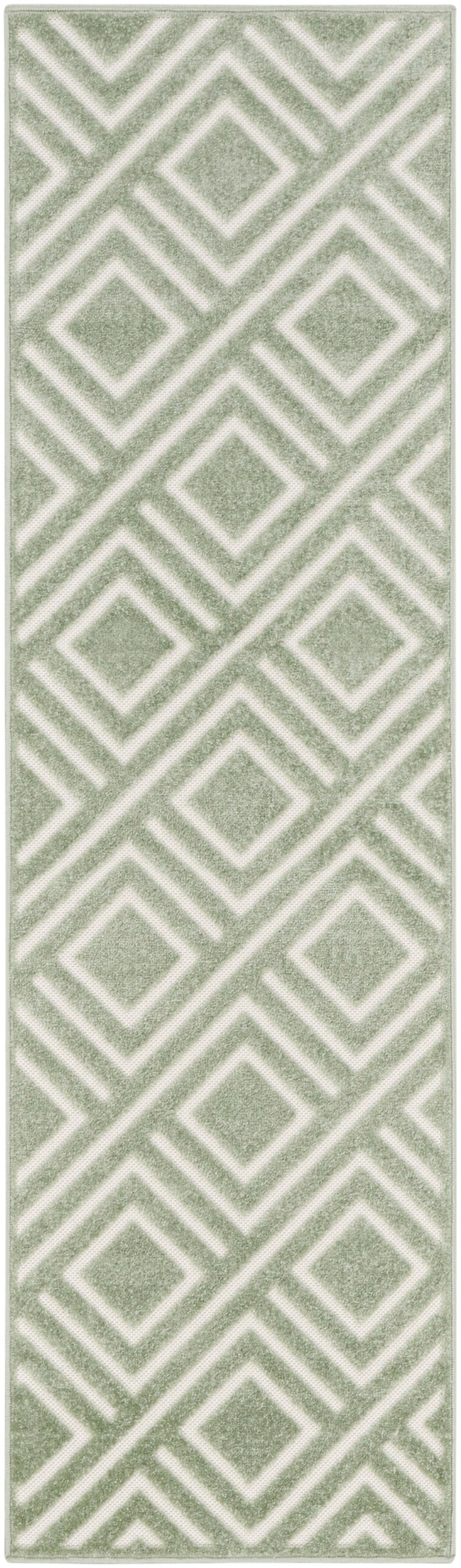 Nourison Home Care Free CAF03 Green Contemporary Loom-woven Rug