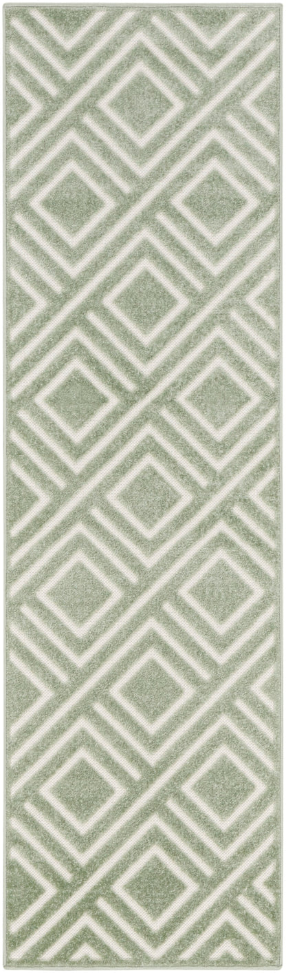 Nourison Home Care Free CAF03 Green Contemporary Loom-woven Rug