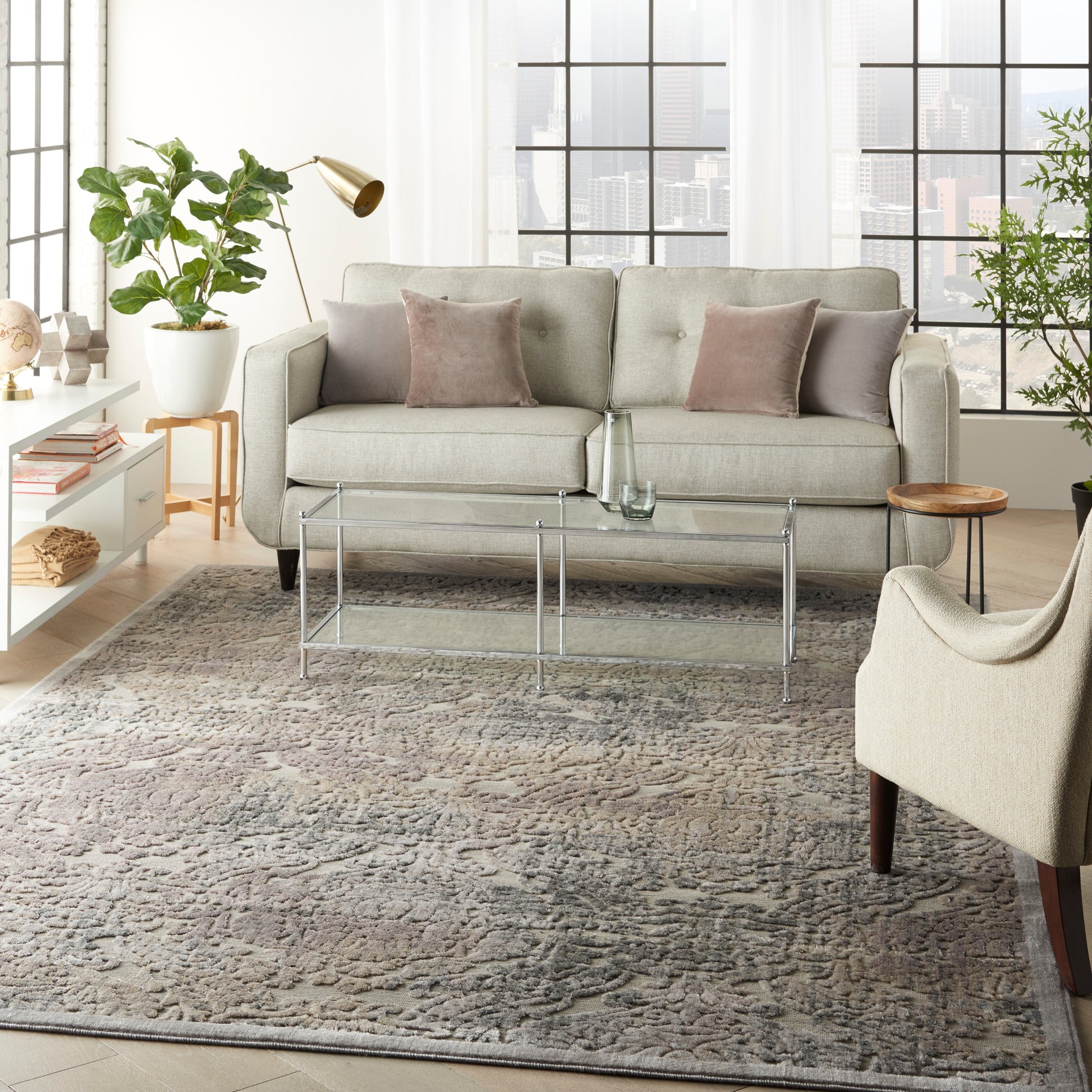 Nourison Home Graphic Illusions  Grey  Transitional