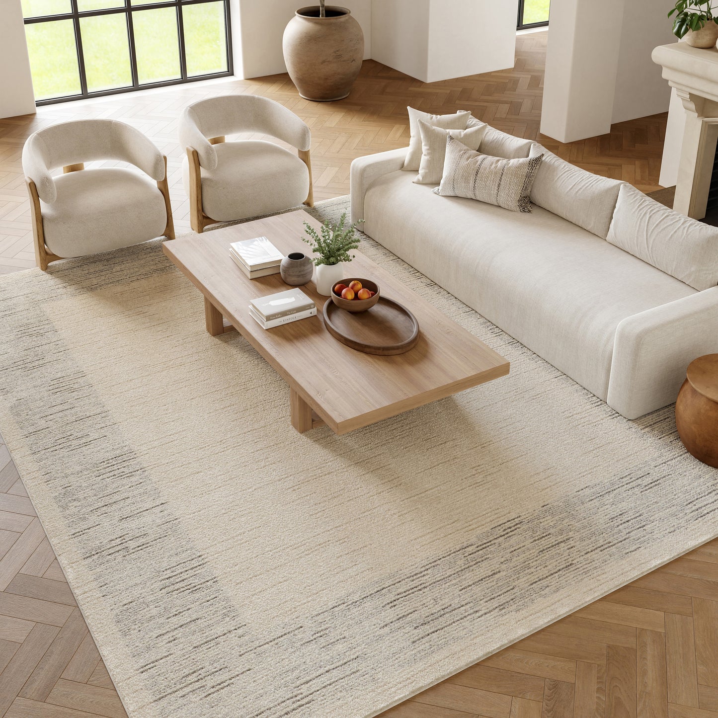 Nourison Home Andes  Ivory Grey  Contemporary