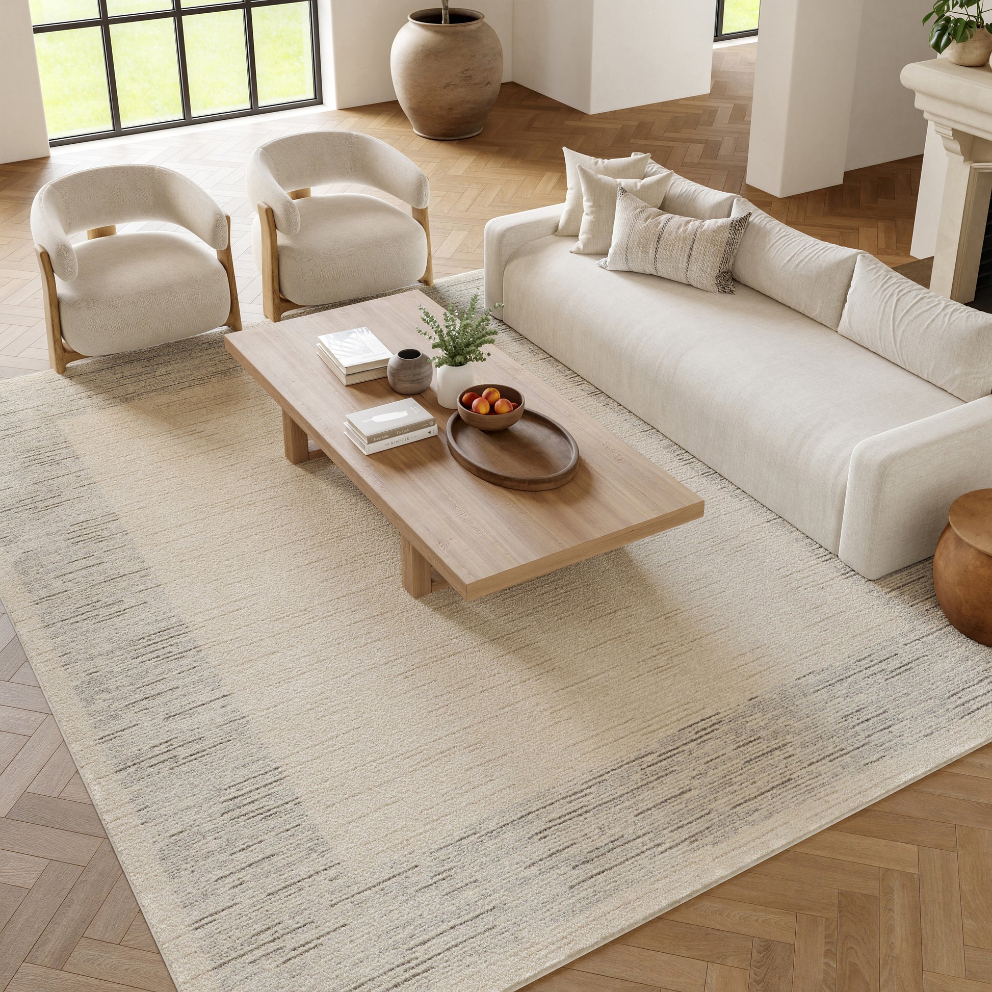 Nourison Home Andes  Ivory Grey  Contemporary