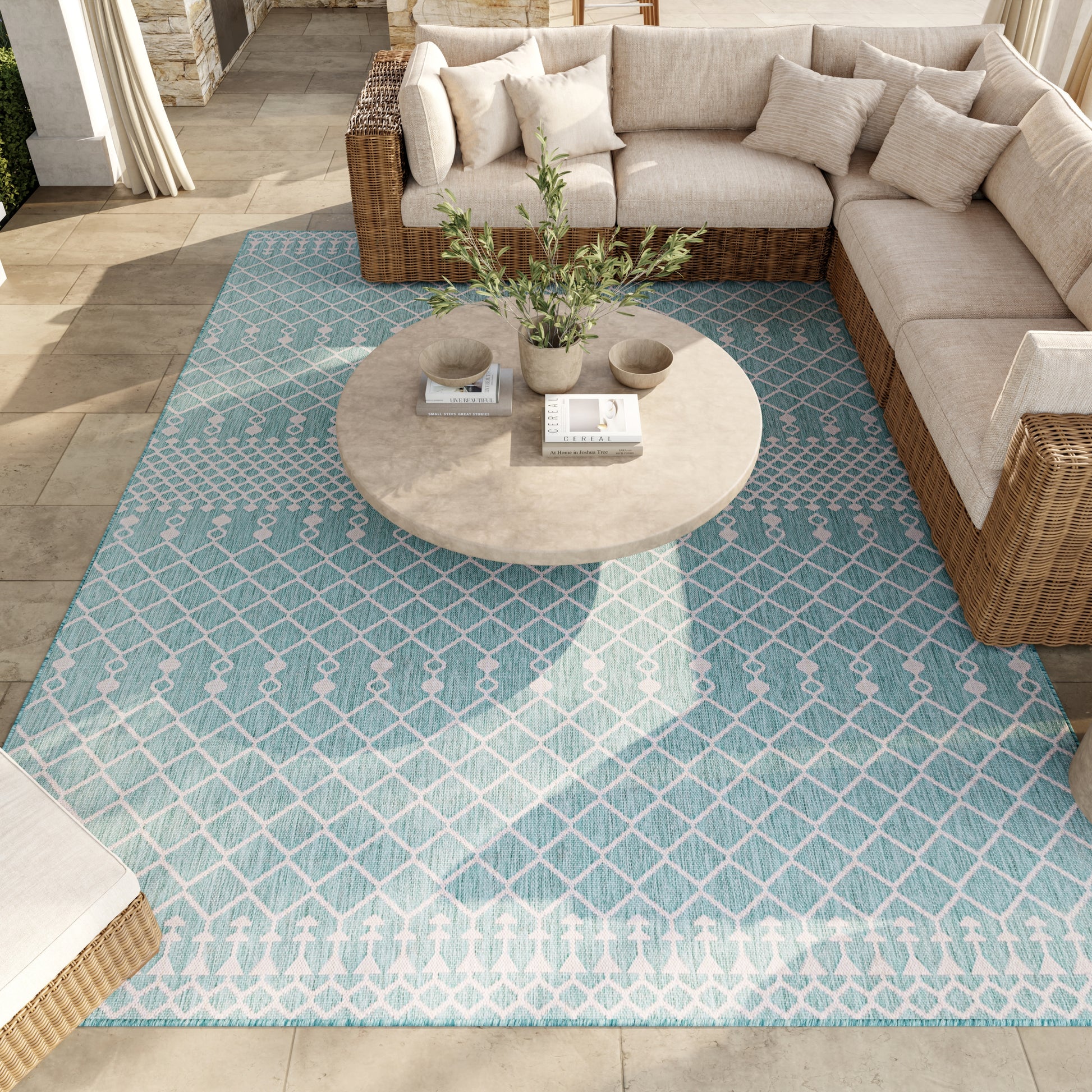 Nourison Home Positano  Aqua  Contemporary
