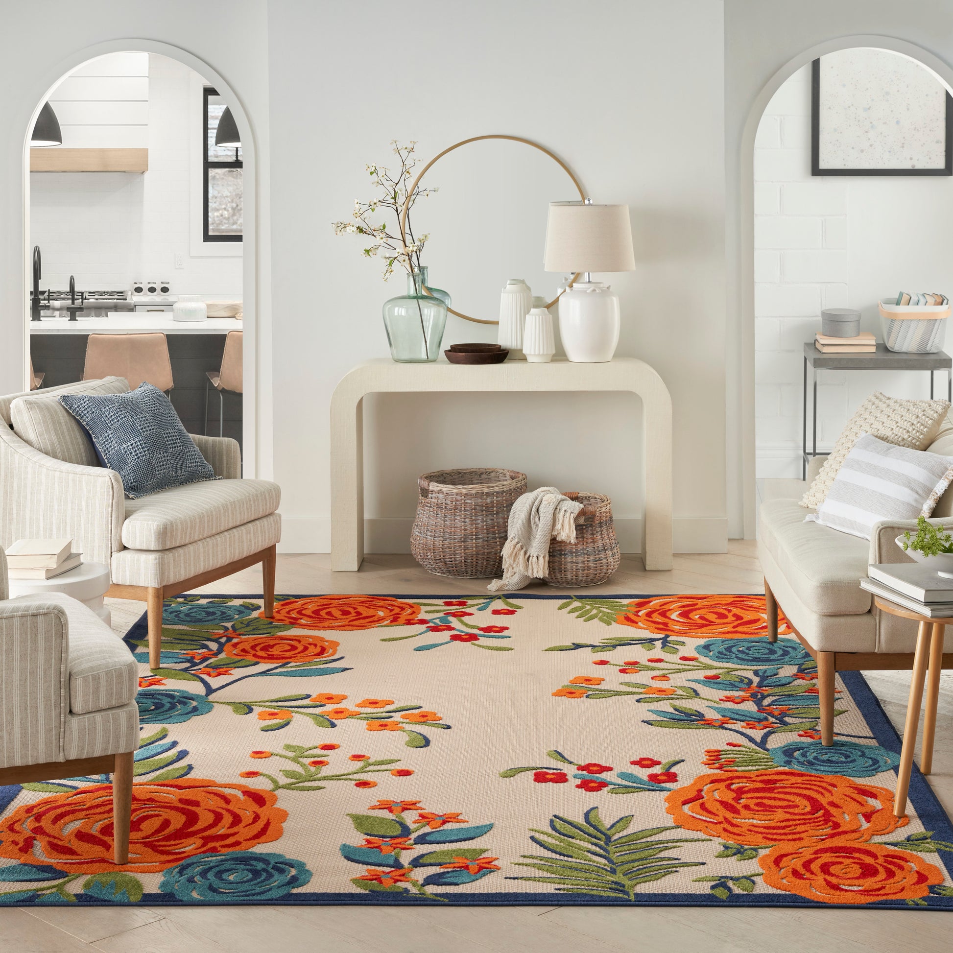 Nourison Home Aloha  Multicolor  Contemporary