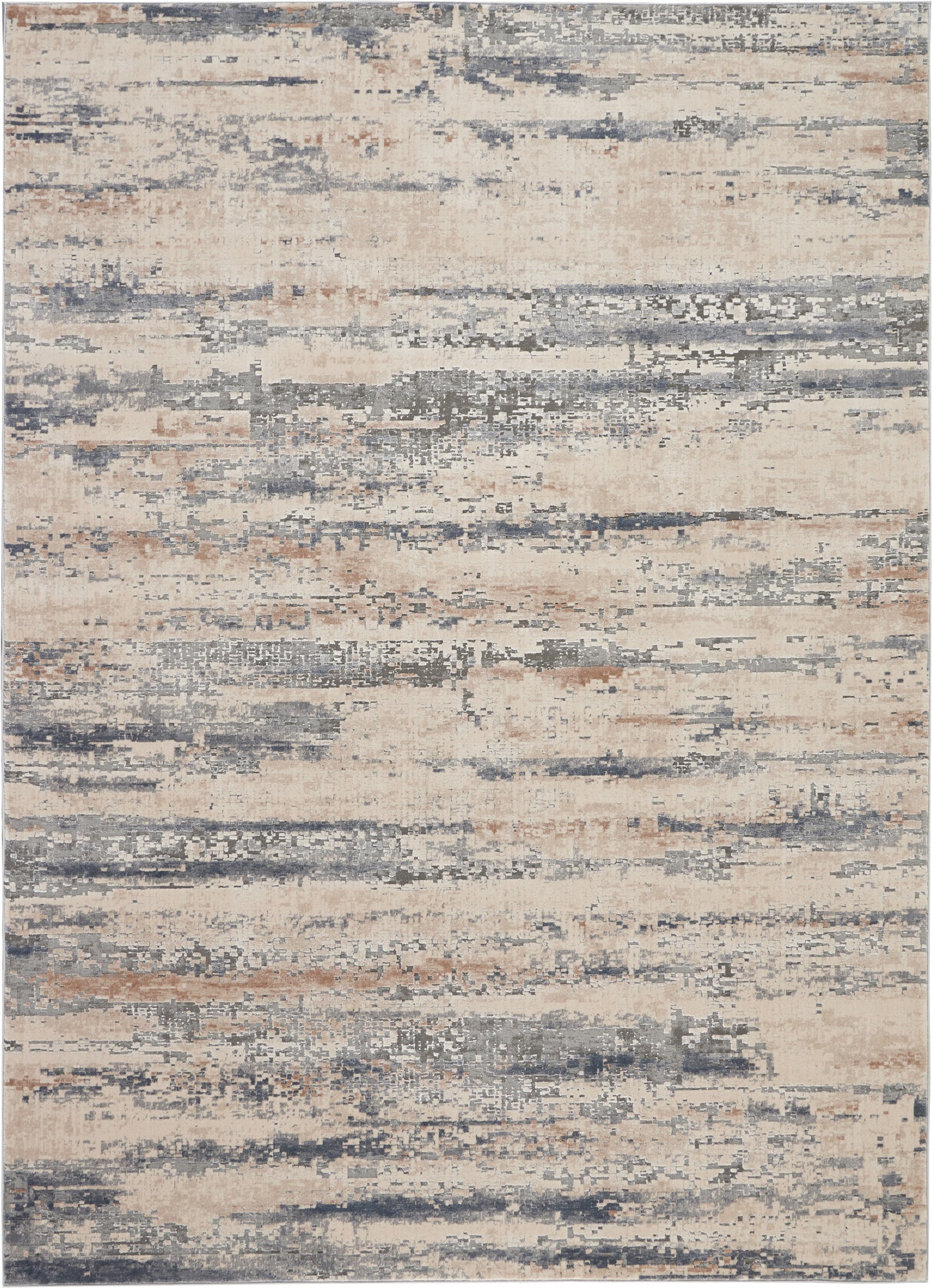Nourison Home Rustic Textures RUS04 Beige Grey Contemporary Power-loomed Rugs