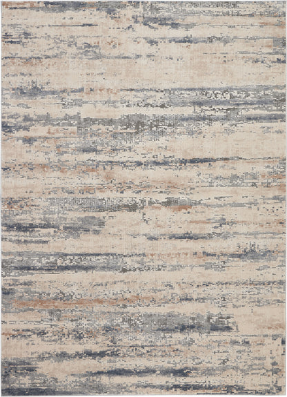 Nourison Home Rustic Textures RUS04 Beige Grey Contemporary Power-loomed Rugs