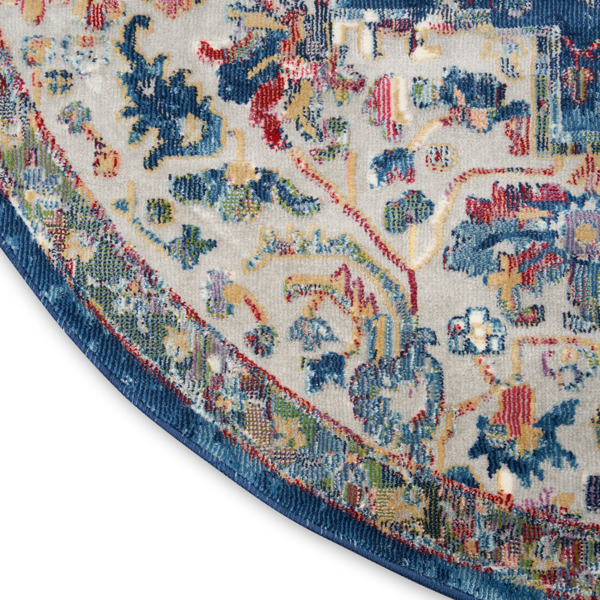 Nourison Home Ankara Global  Grey Navy  Transitional