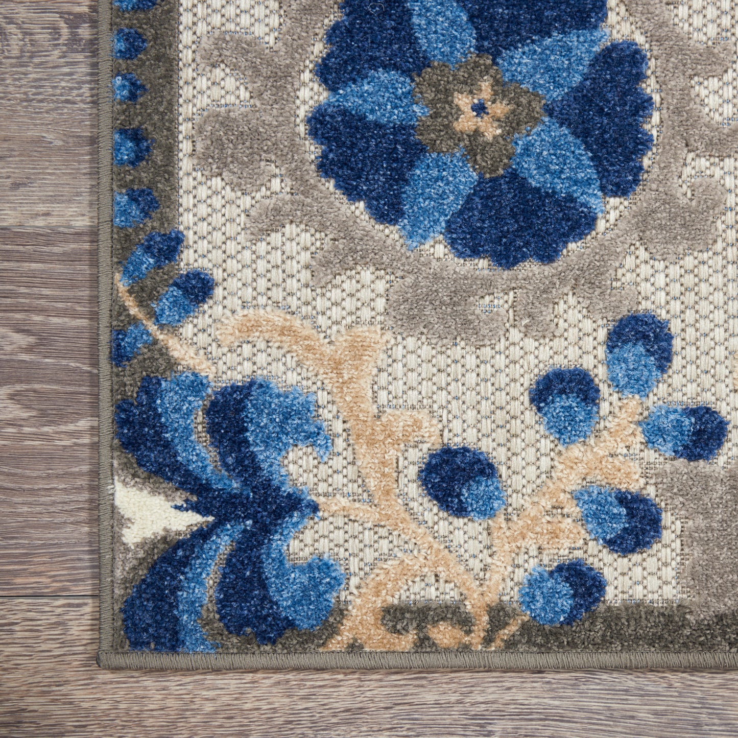 Nourison Home Aloha  Natural Blue  Contemporary