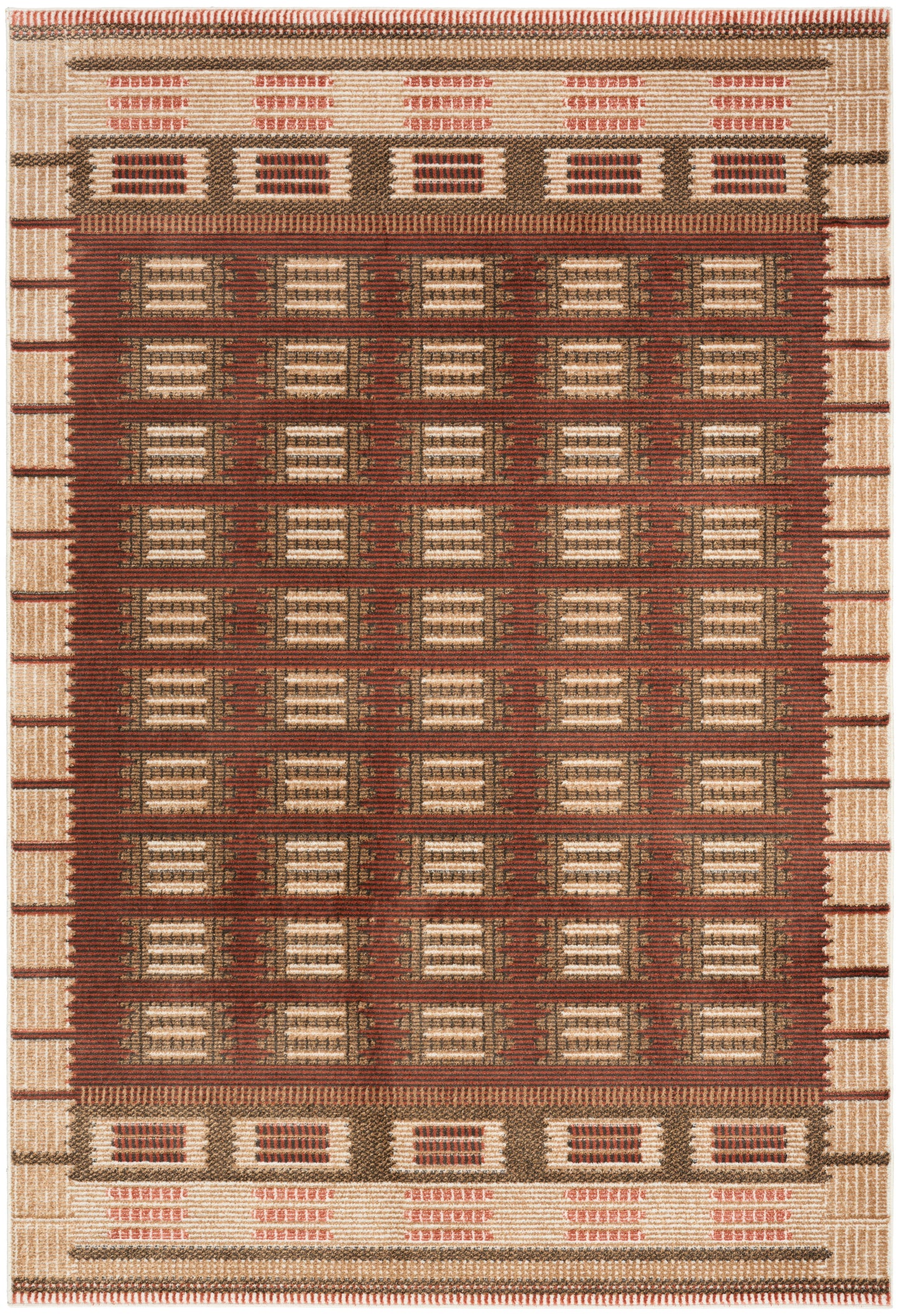 Nourison Home Nordic NRC16 Rust Contemporary Power-loomed Rug