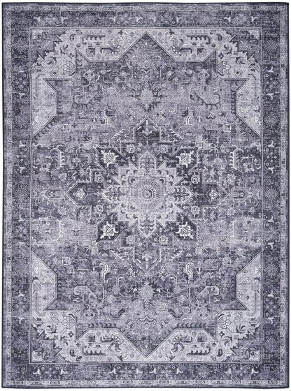 Nourison Home Nourison Washables NWB15 Charcoal Grey Traditional Power-loomed Rug
