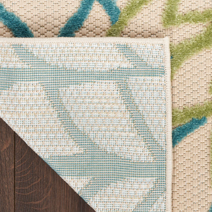 Nourison Home Aloha  Green Multicolor  Contemporary