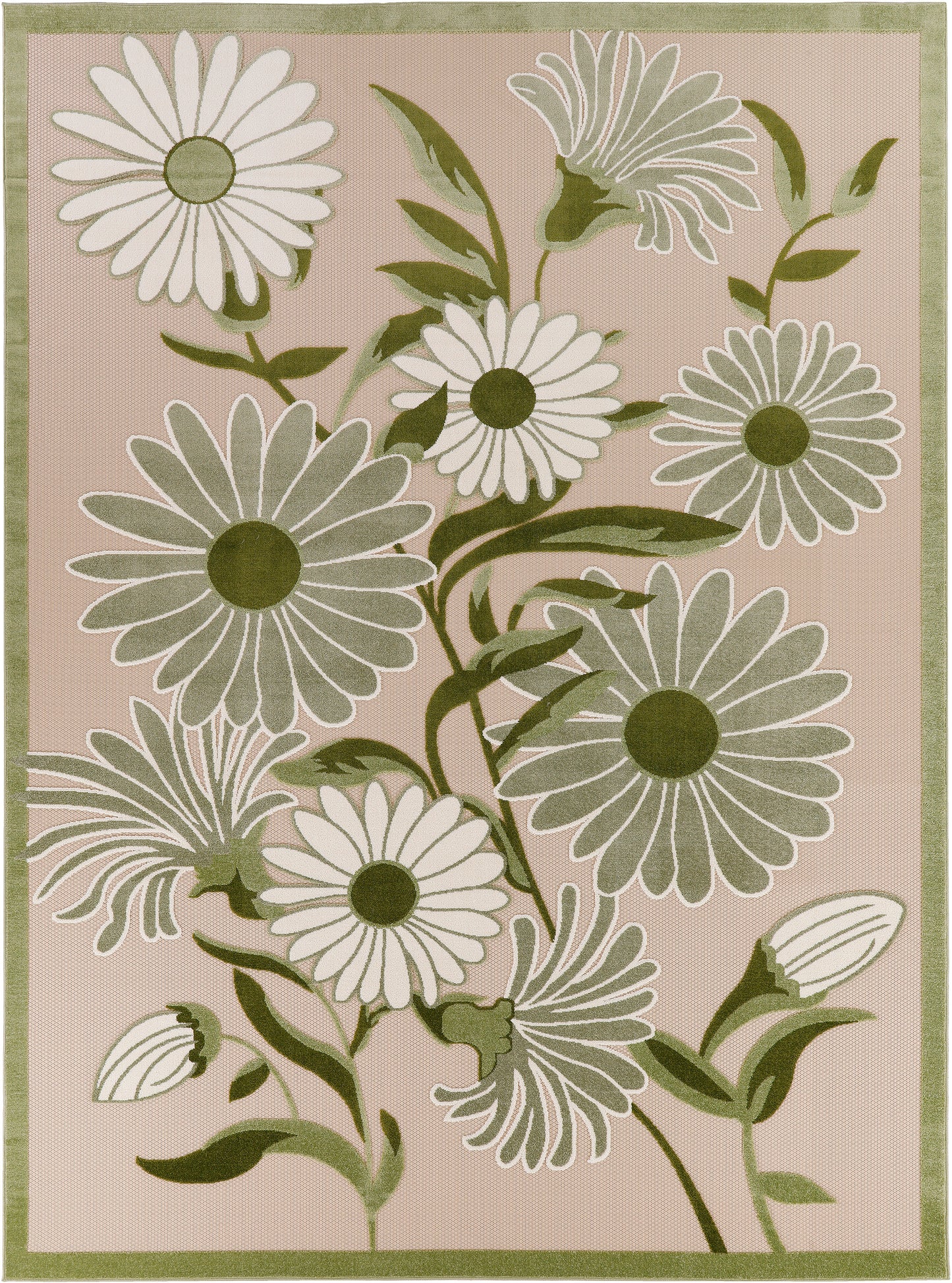 Nourison Home Aloha ALH33 Ivory Green Contemporary Power-loomed Rugs