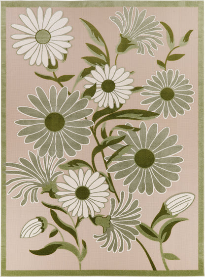 Nourison Home Aloha ALH33 Ivory Green Contemporary Power-loomed Rugs