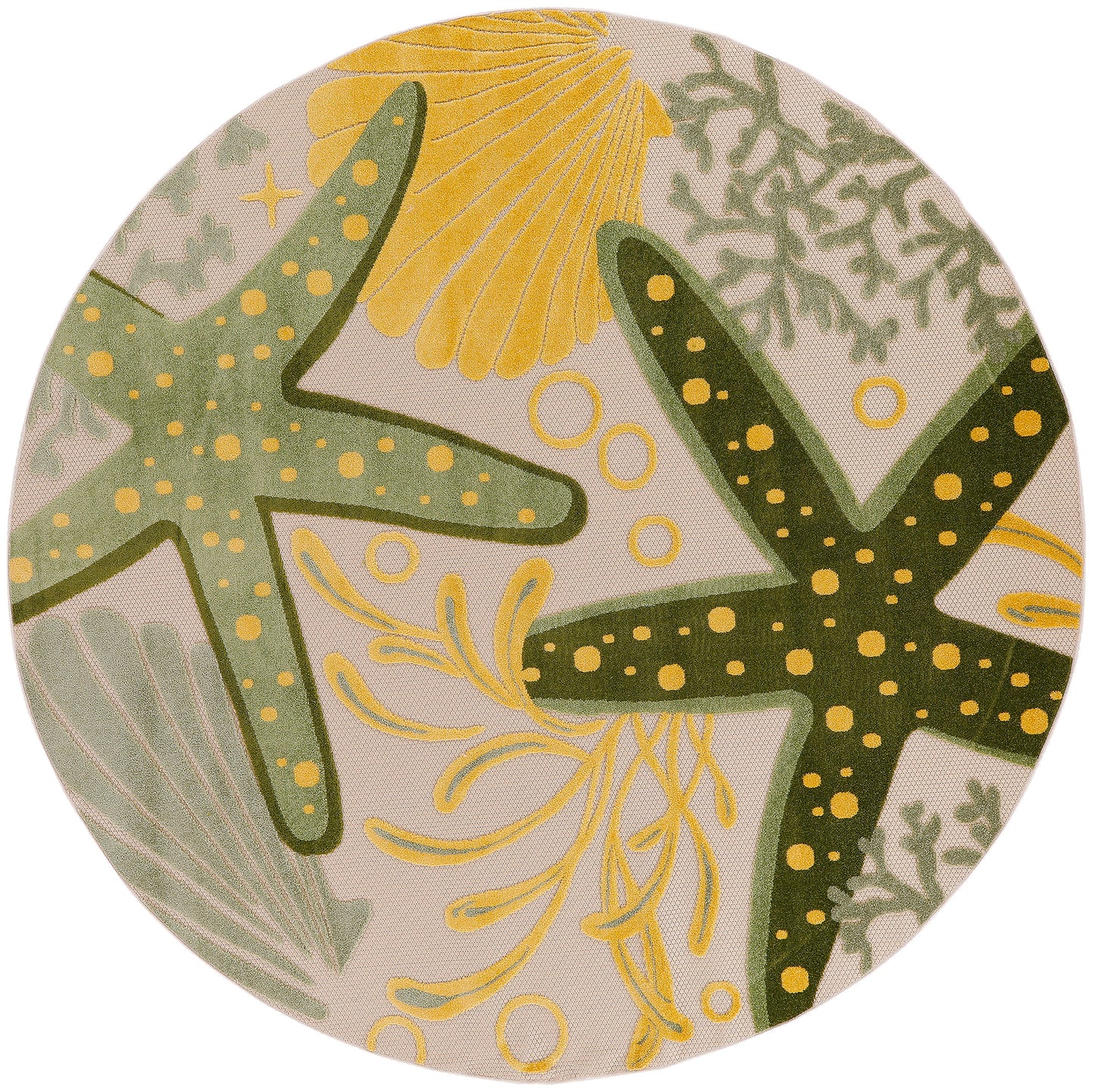 Nourison Home Aloha ALH24 Green Yellow Contemporary Power-loomed Rugs
