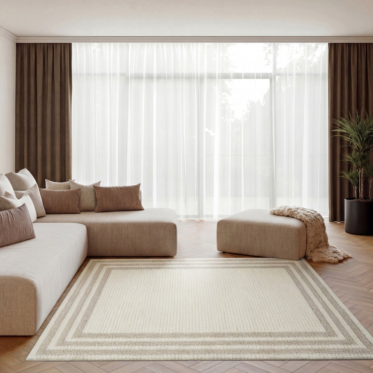 Nourison Home Pacific Shag  Ivory Beige  Contemporary