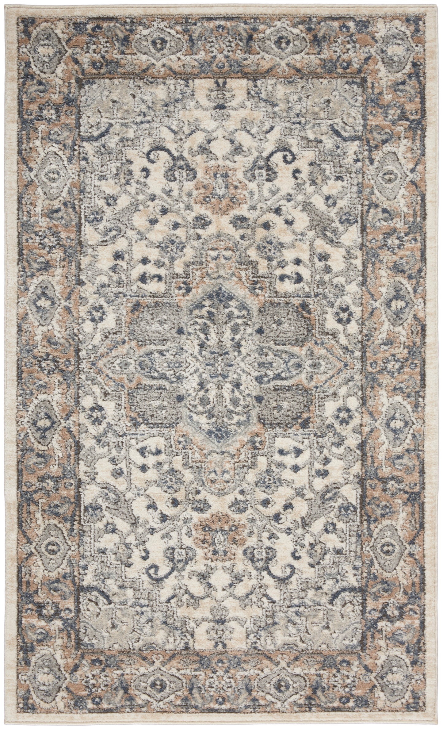 Nourison Home Quarry QUA05 Ivory Grey Transitional Power-loomed Rugs