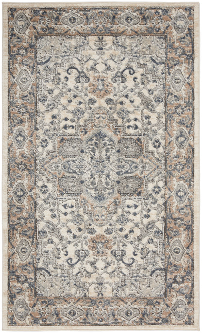 Nourison Home Quarry QUA05 Ivory Grey Transitional Power-loomed Rugs