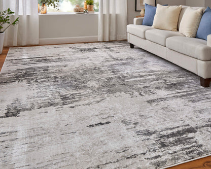 Feizy Prasad 39N9F Ivory Charcoal Modern/Bohemian & Eclectic/Ind Rug - Rugs - Feizy - Atlanta Designer Rugs