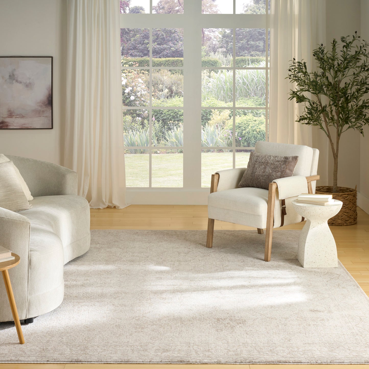 Nourison Home Shadows  Ivory Grey  Traditional