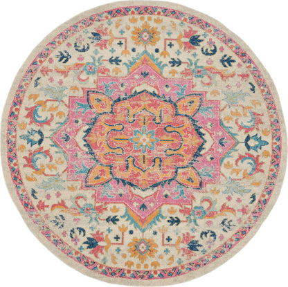 Nourison Home Passion PSN25 Ivory Pink Transitional Power-loomed Rugs