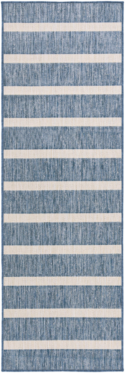 Nourison Home Positano POS03 Navy Ivory Contemporary Power-loomed Rug