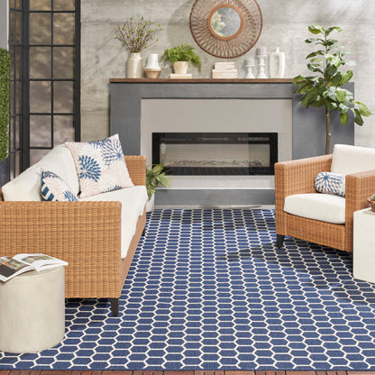 Nourison Home Twist Reversible  Navy  Contemporary