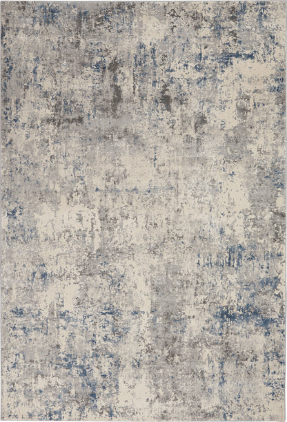 Nourison Home Rustic Textures RUS07 Ivory Grey Blue Contemporary Power-loomed Rugs