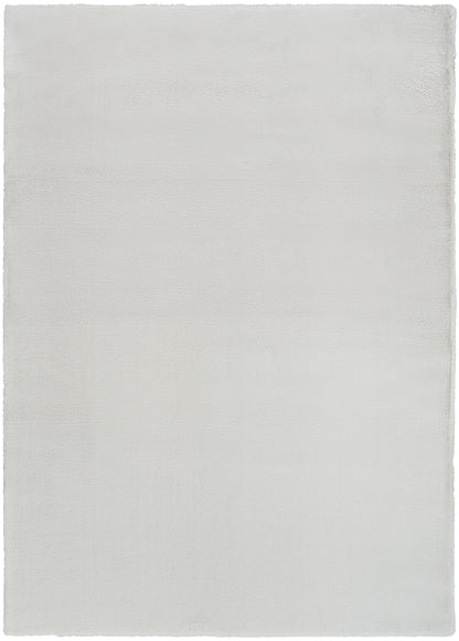 Nourison Home Soft Plush Rabbit Fur SFF01 Silver Contemporary Machine Woven Rug