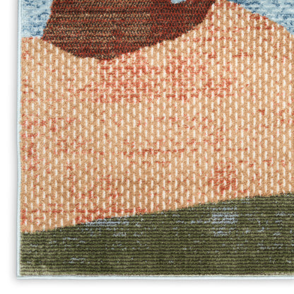 Nourison Home Nordic  Blue Multicolor  Contemporary