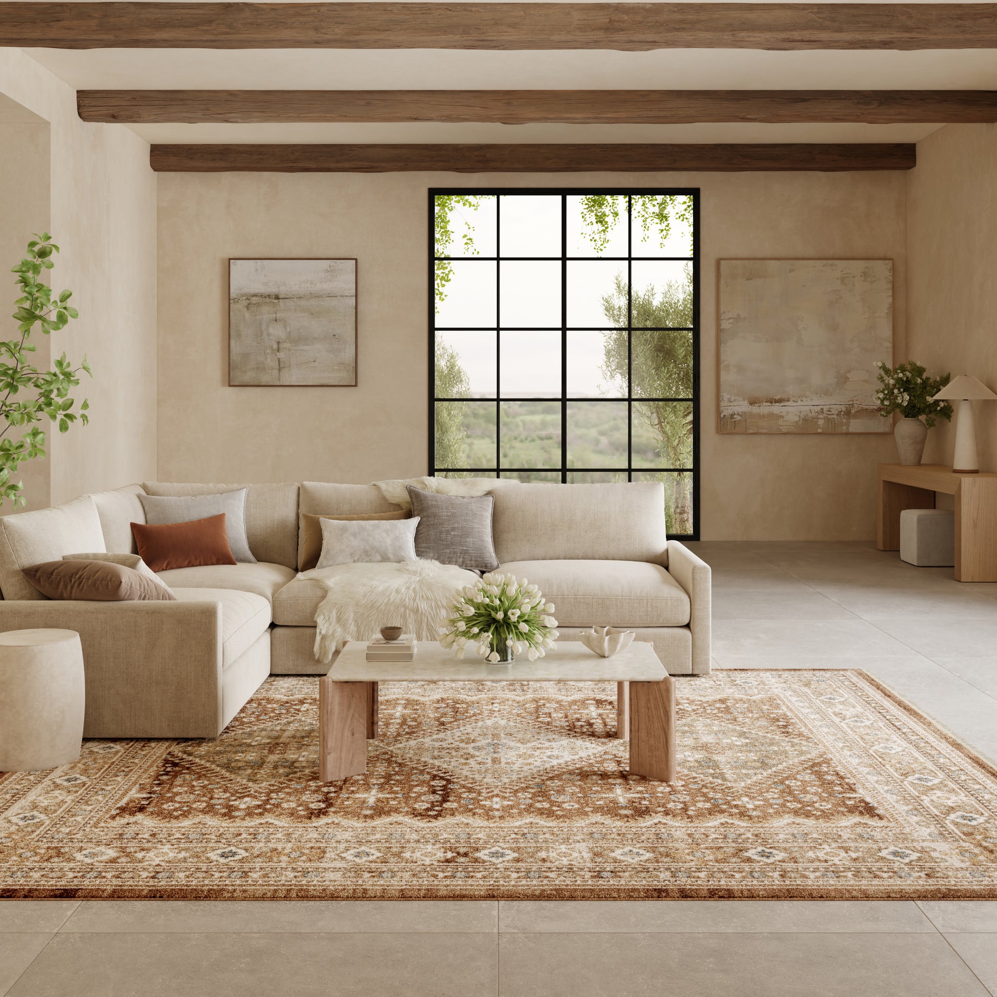 Nourison Home Pardis  Rust  Traditional