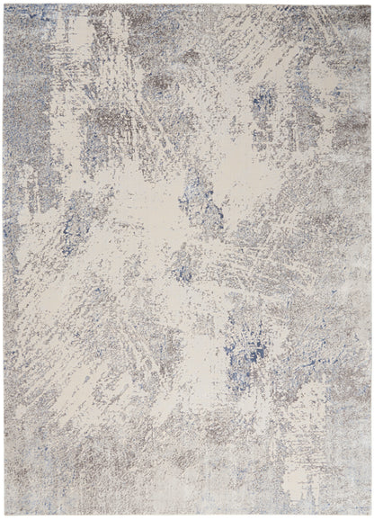 Nourison Home Silky Textures SLY06 Ivory Grey Contemporary Power-loomed Rug