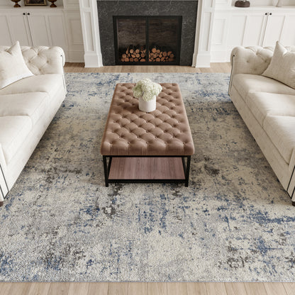 Nourison Home Rustic Textures  Ivory Grey Blue  Contemporary